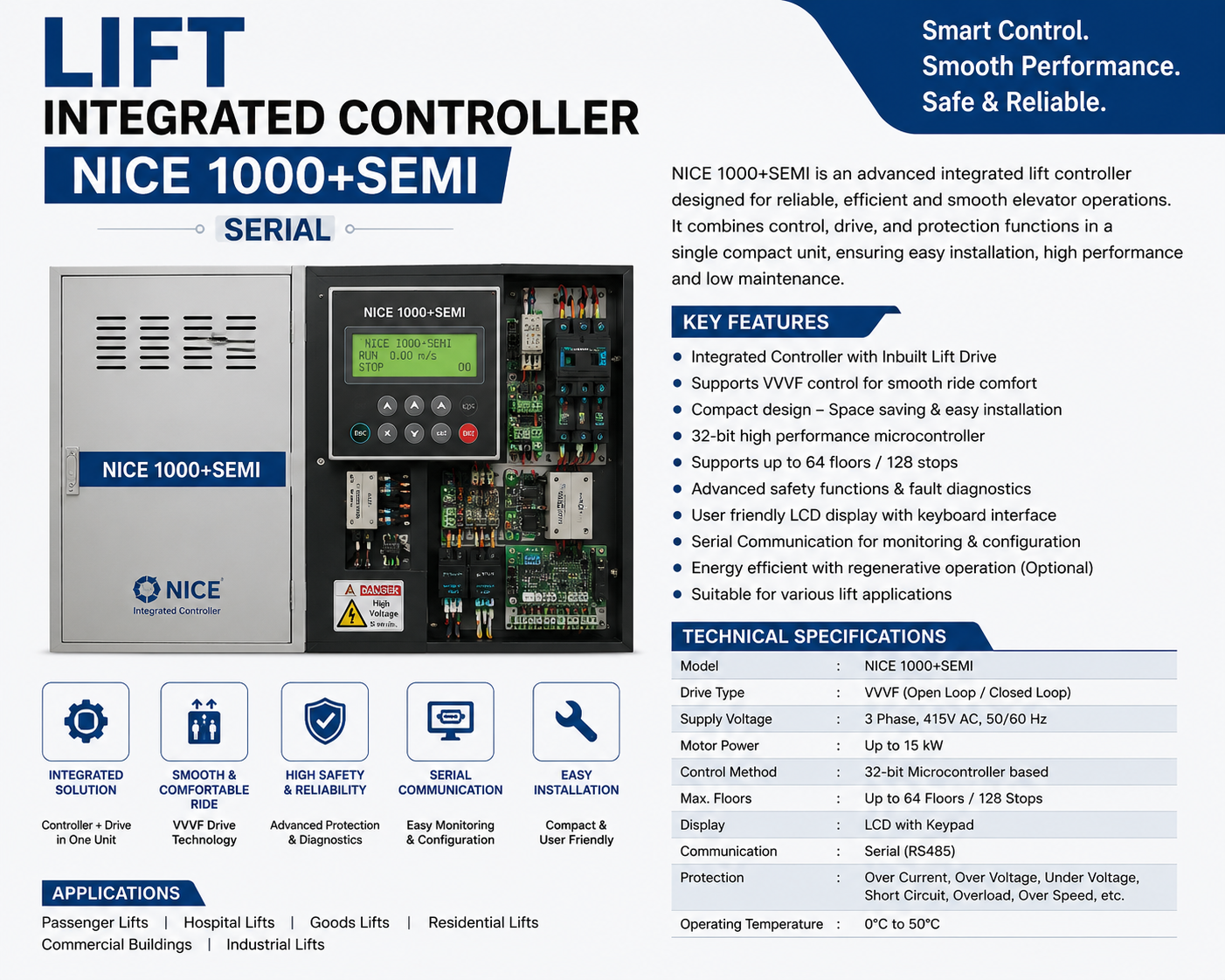 LIFT Integrated Controller-NICE 1000+SEMI Searil